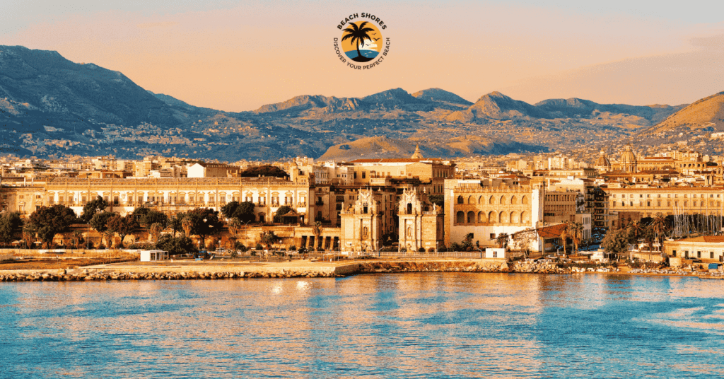 Stunning view of Palermo Italy Beaches with crystal-clear waters and white sand.