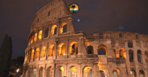 Stunning view of Rome beaches along the Tyrrhenian Sea, offering sandy shores and crystal-clear waters.