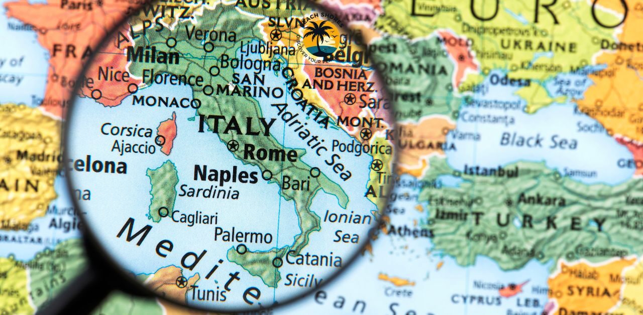 Italy Beach Travel Map 